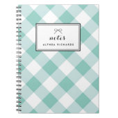 Personalisiertes Notebook mit Blue Gingham Pattern Notizblock (Vorderseite)