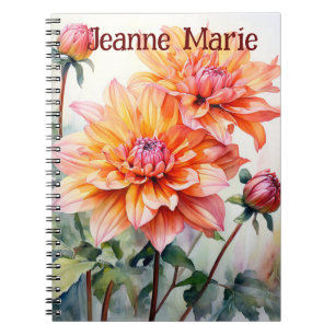 Personalisiertes Notebook mit Blume Notizblock