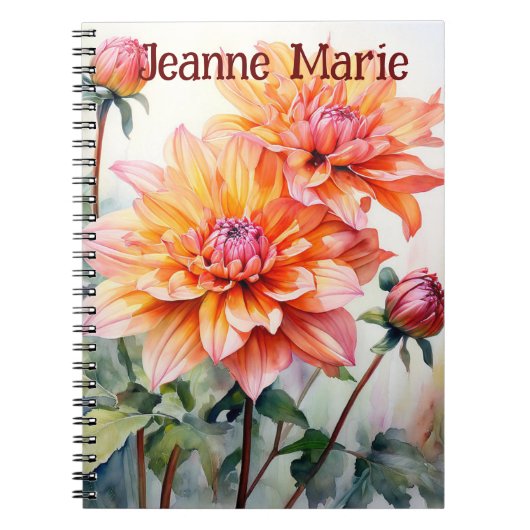 Personalisiertes Notebook mit Blume Notizblock (Vorderseite)