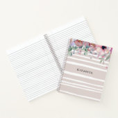 Personalisiertes Notebook mit Blumen und Streifen Notizblock (Innenseite)