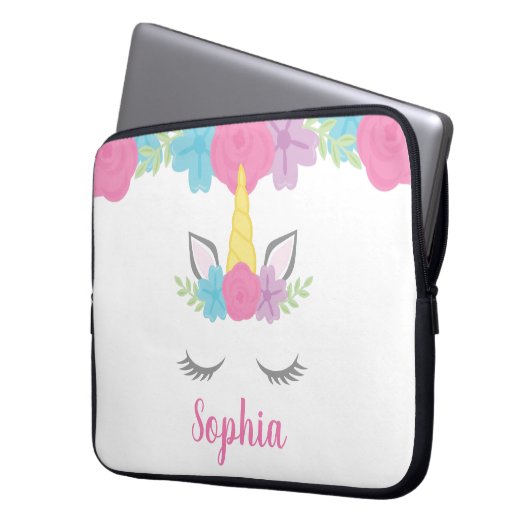 Personalisiertes Notebook mit Blumeneinfassfeld Laptopschutzhülle (Vorderseite Links)