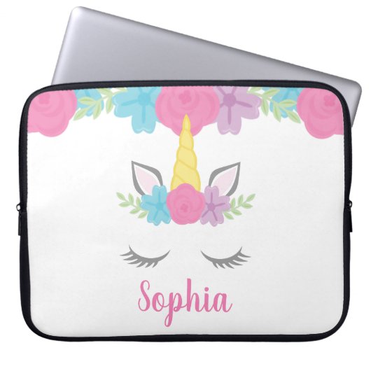 Personalisiertes Notebook mit Blumeneinfassfeld Laptopschutzhülle (Vorderseite)