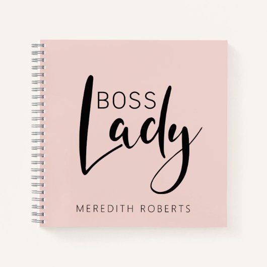 Personalisiertes Notebook mit Blush Pink Boss Lady Notizblock (Vorderseite)