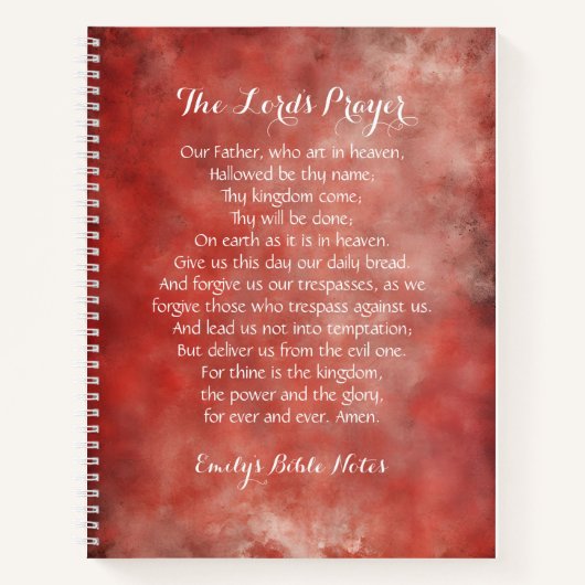 Personalisiertes Notebook mit dem Lord's Prayer Notizblock (Vorderseite)