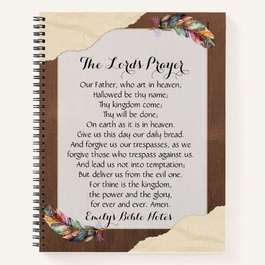 Personalisiertes Notebook mit dem Lord's Prayer Notizblock (Vorderseite)