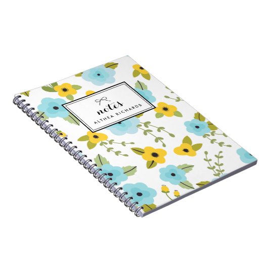 Personalisiertes Notebook mit gelbem und blauem Bl Notizblock (Rechte Seite)