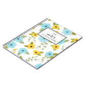 Personalisiertes Notebook mit gelbem und blauem Bl Notizblock (Linke Seite)