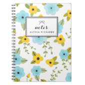 Personalisiertes Notebook mit gelbem und blauem Bl Notizblock (Vorderseite)
