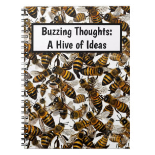 Personalisiertes Notebook mit gelben Bienen Notizblock