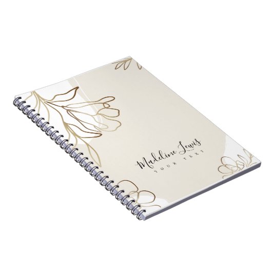 Personalisiertes Notebook mit Gold-Blume Notizblock (Rechte Seite)