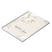 Personalisiertes Notebook mit Gold-Blume Notizblock (Linke Seite)