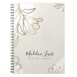 Personalisiertes Notebook mit Gold-Blume Notizblock