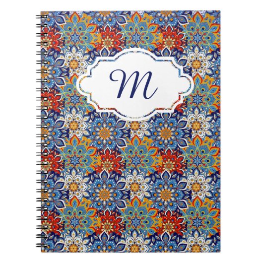 personalisiertes Notebook mit leuchtendem Mandala Notizblock (Vorderseite)
