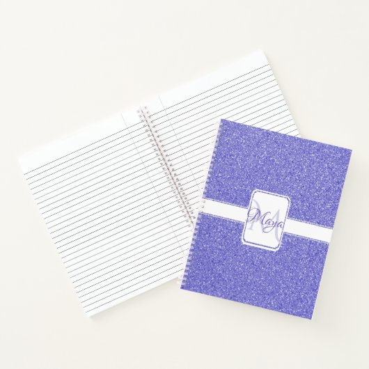 Personalisiertes Notebook mit lila Glitzer Notizblock (Innenseite)