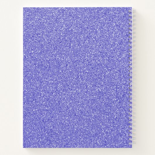 Personalisiertes Notebook mit lila Glitzer Notizblock (Rückseite)