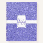 Personalisiertes Notebook mit lila Glitzer Notizblock (Vorderseite)