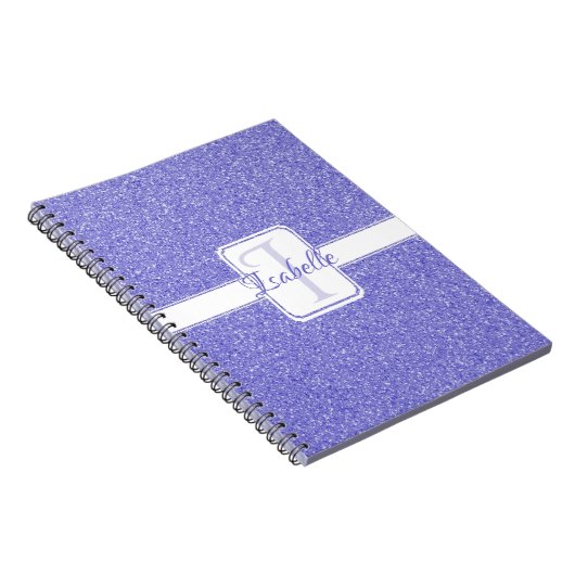 Personalisiertes Notebook mit lila Glitzer Notizblock (Rechte Seite)
