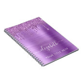 Personalisiertes Notebook mit lila Glitzer Notizblock (Rechte Seite)
