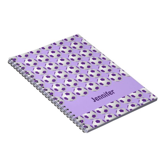 Personalisiertes Notebook mit Lila und weißem Fußb Notizblock (Rechte Seite)