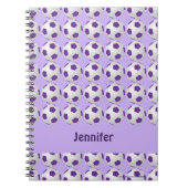 Personalisiertes Notebook mit Lila und weißem Fußb Notizblock (Vorderseite)