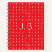 Personalisiertes Notebook mit Monogram und Rundum- Notizblock (Vorderseite)