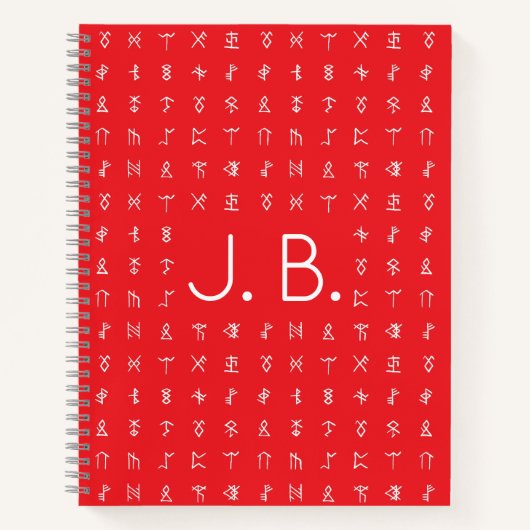 Personalisiertes Notebook mit Monogram und Rundum- Notizblock (Vorderseite)