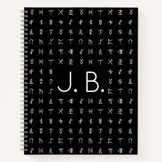 Personalisiertes Notebook mit Monogram und Rundum- Notizblock (Vorderseite)