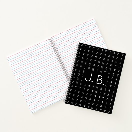 Personalisiertes Notebook mit Monogram und Rundum- Notizblock (Innenseite)