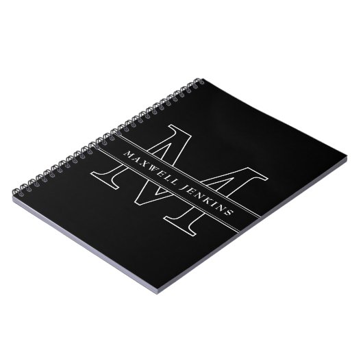 Personalisiertes Notebook mit Monogramm und Name Notizblock (Linke Seite)