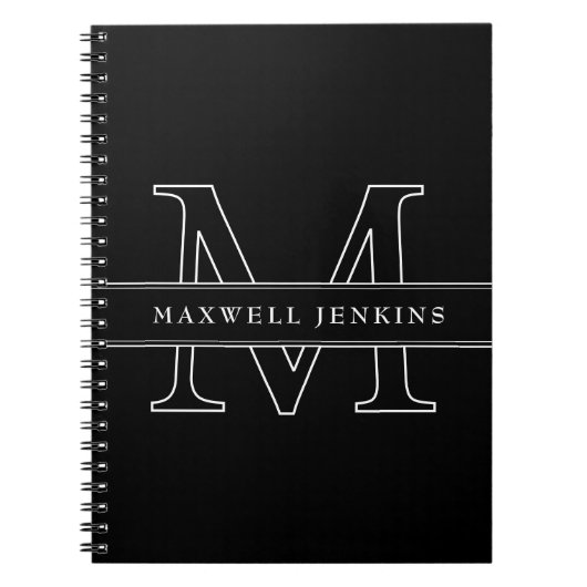 Personalisiertes Notebook mit Monogramm und Name Notizblock (Vorderseite)