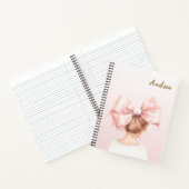 Personalisiertes Notebook mit rosa Bow Girl | Prep Notizblock (Innenseite)
