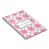 Personalisiertes Notebook mit rosa und schwarzer R Notizblock (Rechte Seite)