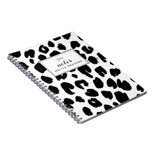 Personalisiertes Notebook mit schwarzem Leopard Notizblock (Rechte Seite)