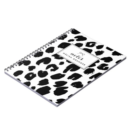 Personalisiertes Notebook mit schwarzem Leopard Notizblock (Linke Seite)