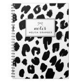 Personalisiertes Notebook mit schwarzem Leopard Notizblock (Vorderseite)