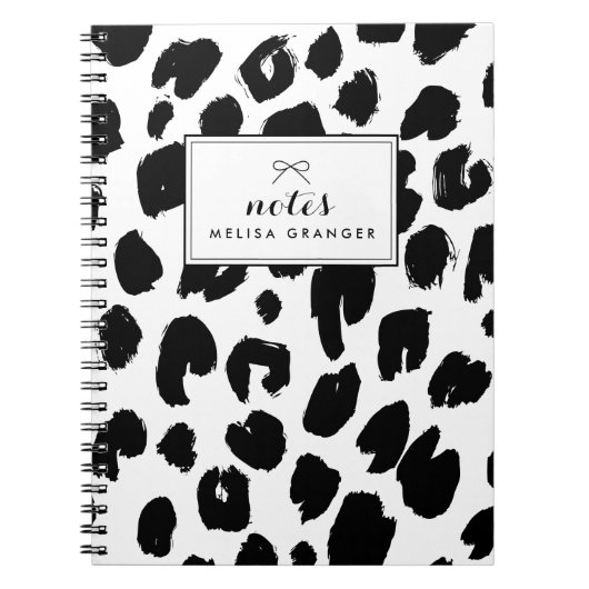 Personalisiertes Notebook mit schwarzem Leopard Notizblock (Vorderseite)