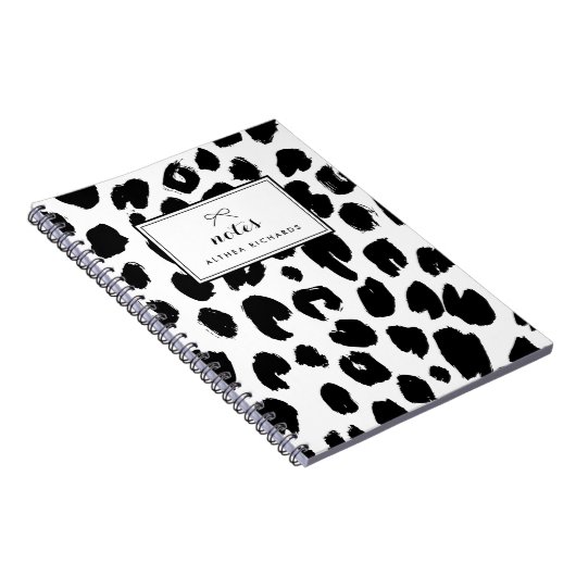 Personalisiertes Notebook mit schwarzem Leopard Notizblock (Rechte Seite)