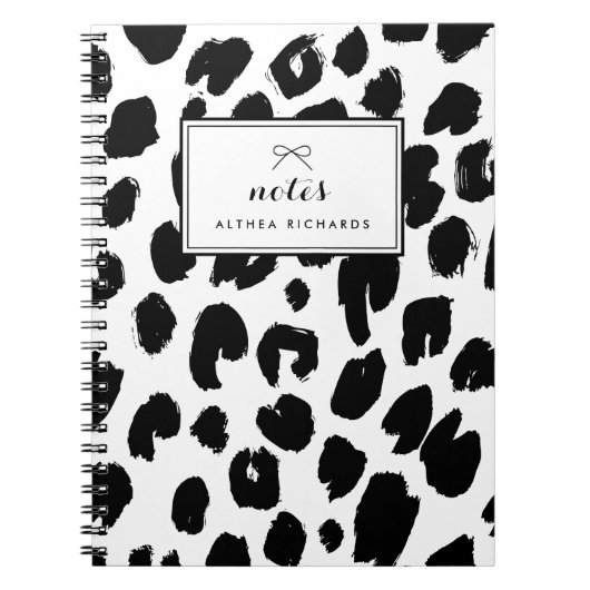 Personalisiertes Notebook mit schwarzem Leopard Notizblock (Vorderseite)