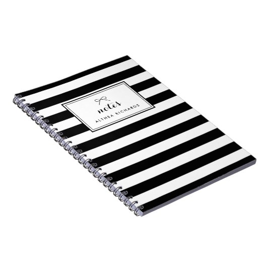 Personalisiertes Notebook mit schwarzen und weißen Notizblock (Rechte Seite)