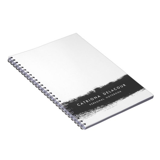 Personalisiertes Notebook mit schwarzer Wasserfarb Notizblock (Rechte Seite)