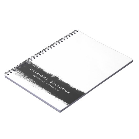 Personalisiertes Notebook mit schwarzer Wasserfarb Notizblock (Linke Seite)
