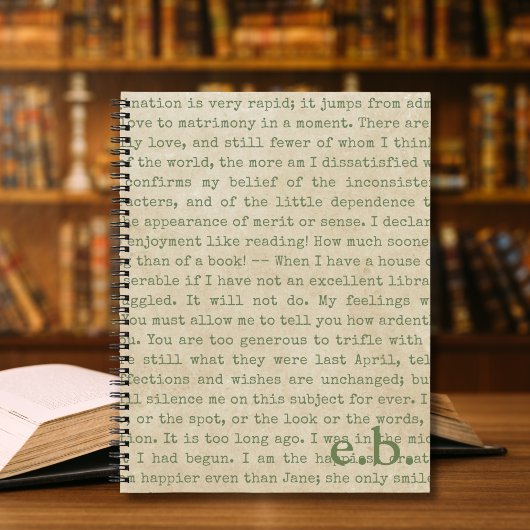 Personalisiertes Notebook mit Stolz und Vorurteile Notizblock