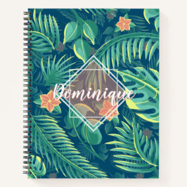 Personalisiertes Notebook mit tropischem Foliage Notizblock