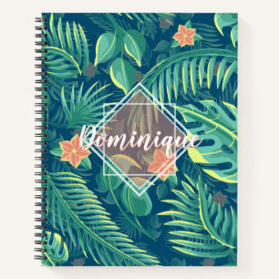 Personalisiertes Notebook mit tropischem Foliage Notizblock