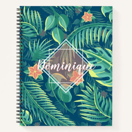 Personalisiertes Notebook mit tropischem Foliage Notizblock (Vorderseite)