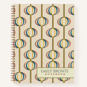 personalisiertes Notebook mit Vintagen Tapeten der Notizblock