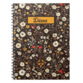 Personalisiertes Notebook mit Vintager Wildblume Notizblock (Vorderseite)