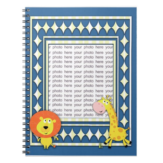 Personalisiertes Notebook von Lion und Giraffe - F Notizblock (Vorderseite)