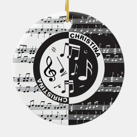 Personalisiertes Notendesign Keramik Ornament (Hinten)