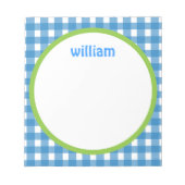 Personalisiertes Notepad auf blauem und grünem Gin Notizblock (Vorderseite)